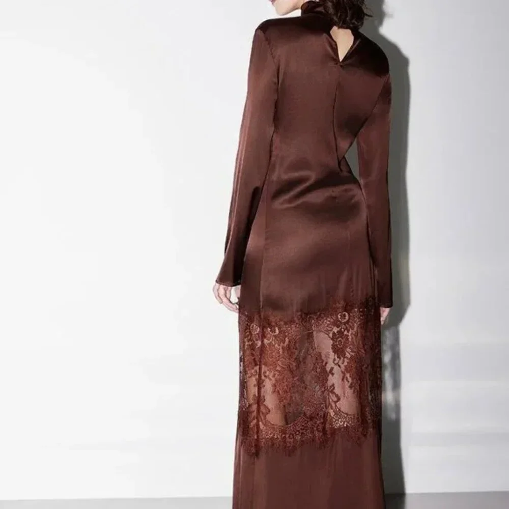 NWT Lace details satin maxi dress - Picture 3 of 3